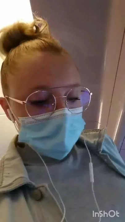 Teen french showing pussy in public train