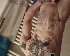 boy after shower spans the boar