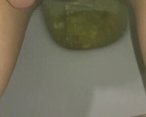 Girl peeing hairy pussy after sex