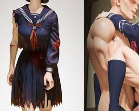 Hinako Shimizu Anime - Silent Hill F Uniform Blow Job with a man